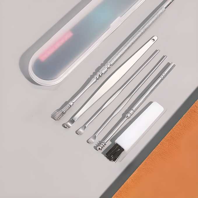 6 Pieces Ear Wax Removal Smooth Stainless Steel Kit zv0y6i-kp