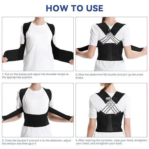 Adjustable Back Posture Corrector/ Slouching Relieve Pain Belt Women Men zv0y6i-kp