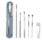 6 Pieces Ear Wax Removal Smooth Stainless Steel Kit zv0y6i-kp