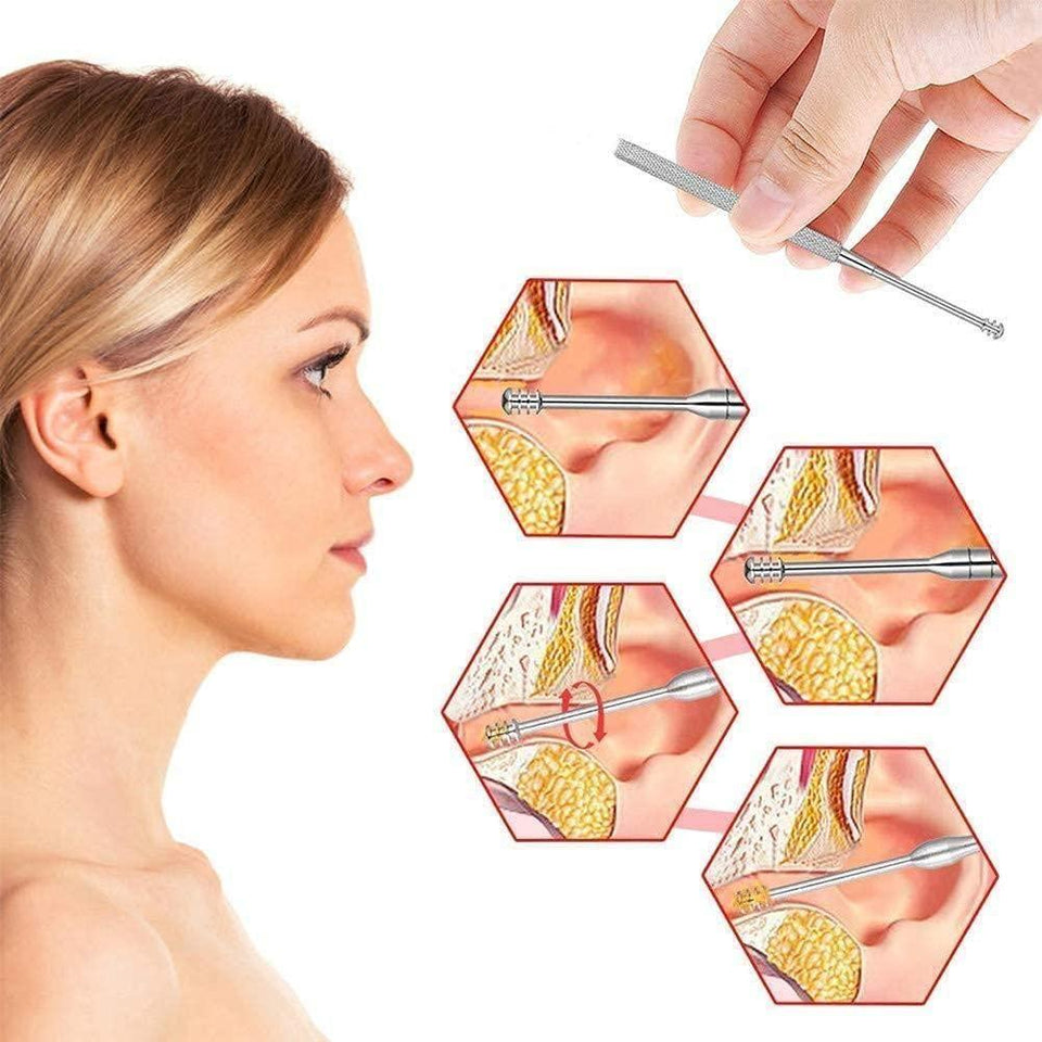 6 Pieces Ear Wax Removal Smooth Stainless Steel Kit zv0y6i-kp