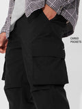 Japanese Fit Men's Solid Cargo Pant - Black